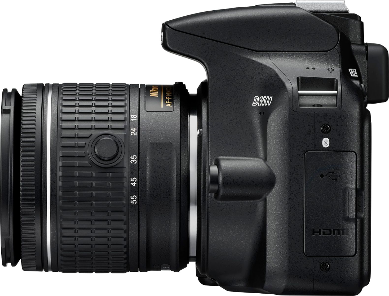 Nikon D3500 Dslr Video Camera With Af P Dx Nikkor 18 55mm F 3 5 5 6g Vr Lens Black 1590 Best Buy