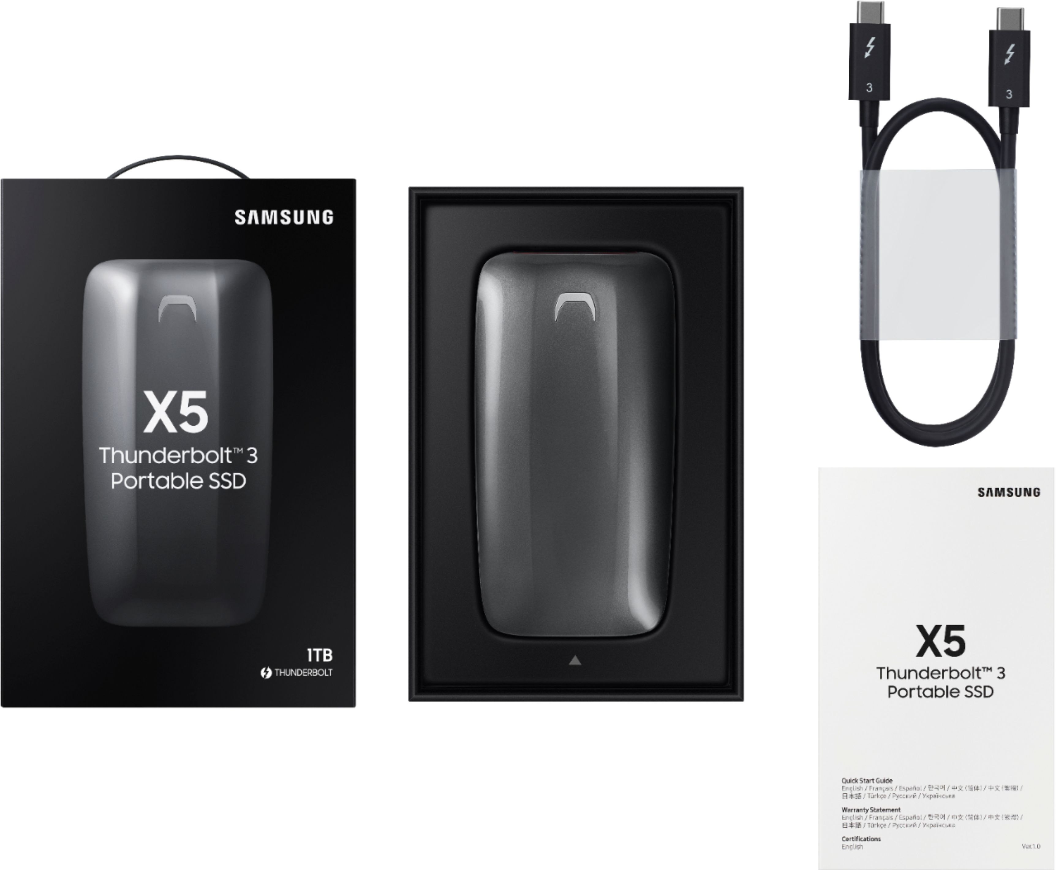 Minefelt tæt klint Best Buy: Samsung Portable SSD X5 1TB External Portable Solid State Drive  with Hardware Encryption Black MU-PB1T0B/AM