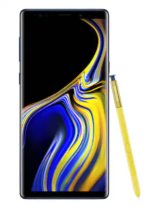 Front. Samsung - Geek Squad Certified Refurbished Galaxy Note9 128GB - Ocean Blue.