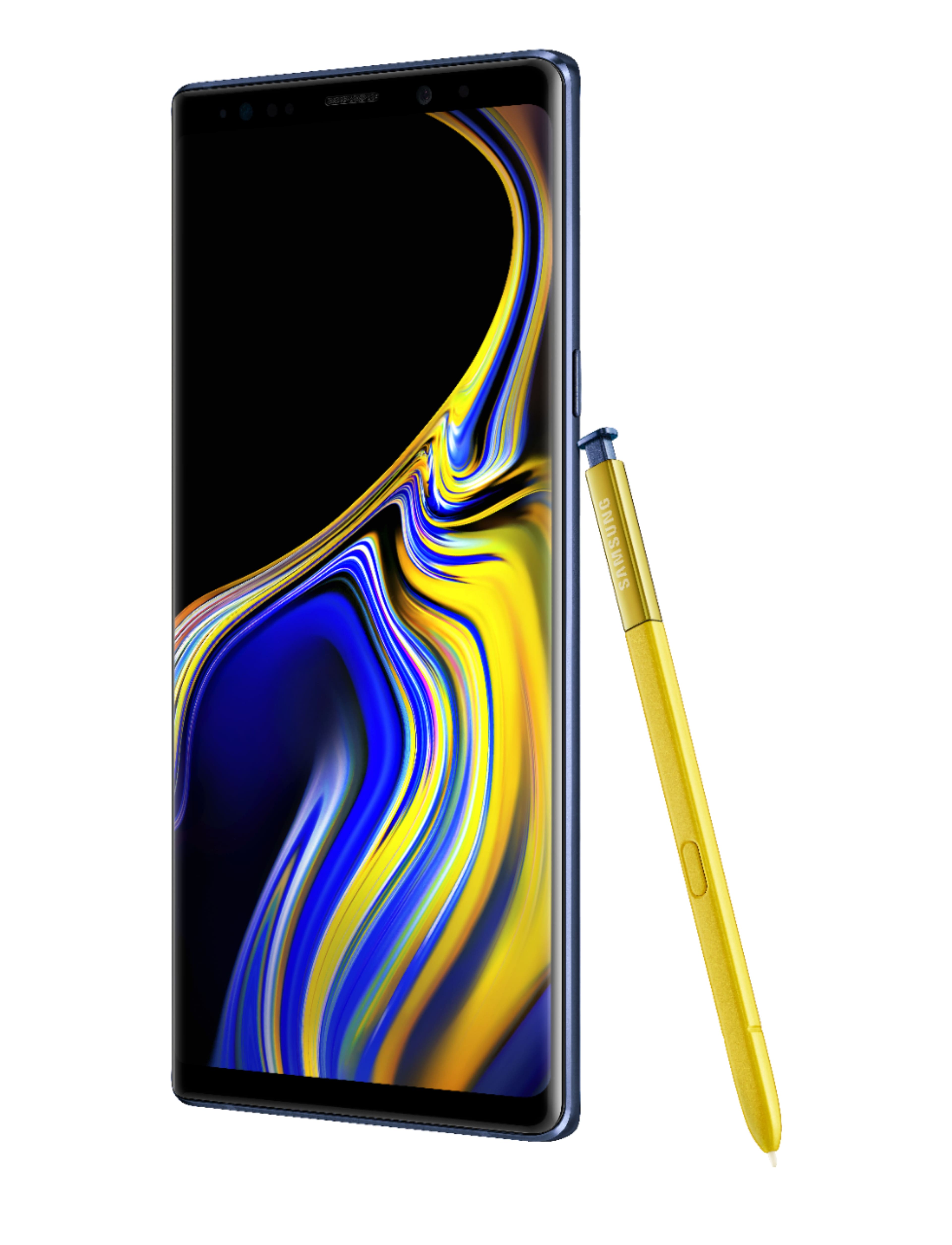 Left View: Samsung - Geek Squad Certified Refurbished Galaxy Note9 512GB - Ocean Blue (Verizon)