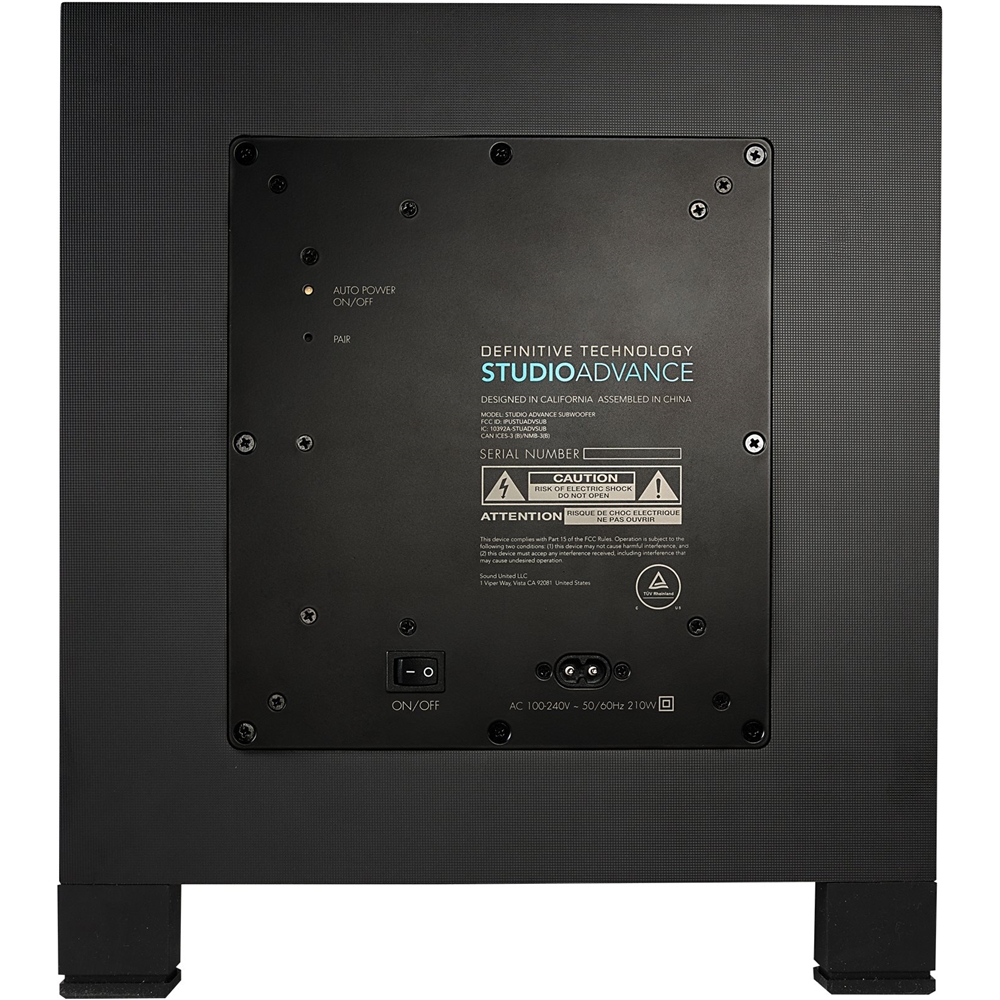 Back View: Definitive Technology - 5.1 Channel Soundbar System with 8" Wireless Subwoofer - Black
