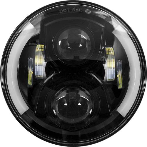 Heise - 7 Round 6-LED with Halo Motorcycle Headlight - Black was $249.99 now $187.49 (25.0% off)
