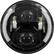 Front. Heise - 7" Round 6-LED with Halo Motorcycle Headlight - Black.