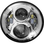 Front Zoom. Heise - 7" 6-LED Round Motorcycle Headlight with Partial Halo - Silver.