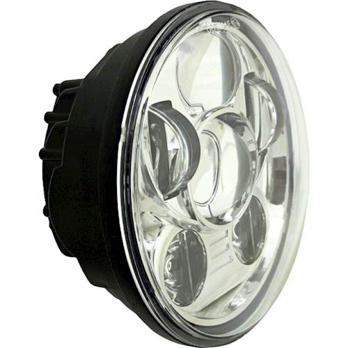 Angle View: Heise - 5.6" 8-LED Round Motorcycle Headlight - Silver