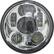 Front. Heise - 5.6" 8-LED Round Motorcycle Headlight - Silver.