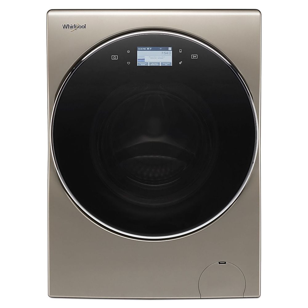 Whirlpool 2 8 Cu Ft Smart Front Load Washer And Electric Dryer Combo With Load And Go Cashmere Wfc8090gx Best Buy