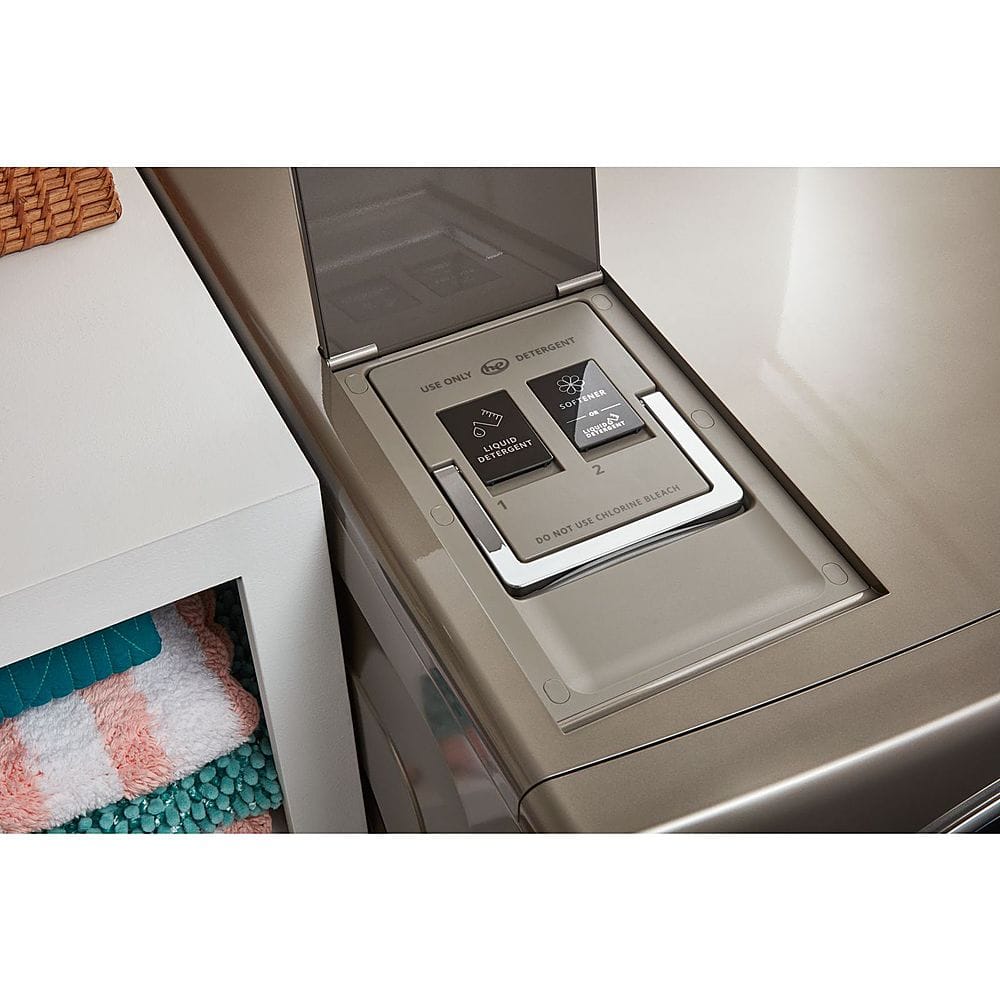 Alt View 13. Whirlpool - 2.8 Cu. Ft. High Efficiency Smart Front Load Washer and Electric Dryer Combo with Load & Go Plus Dispenser - Cashmere.