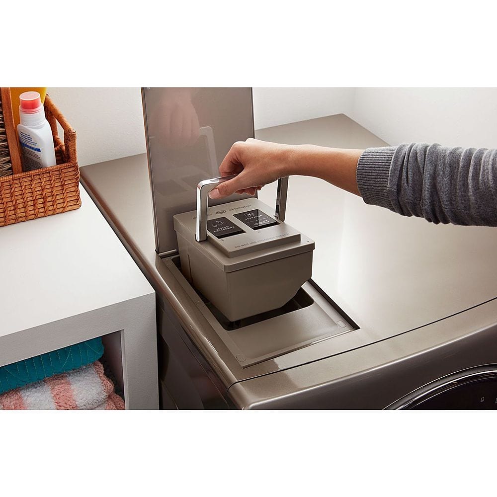 Alt View 15. Whirlpool - 2.8 Cu. Ft. High Efficiency Smart Front Load Washer and Electric Dryer Combo with Load & Go Plus Dispenser - Cashmere.