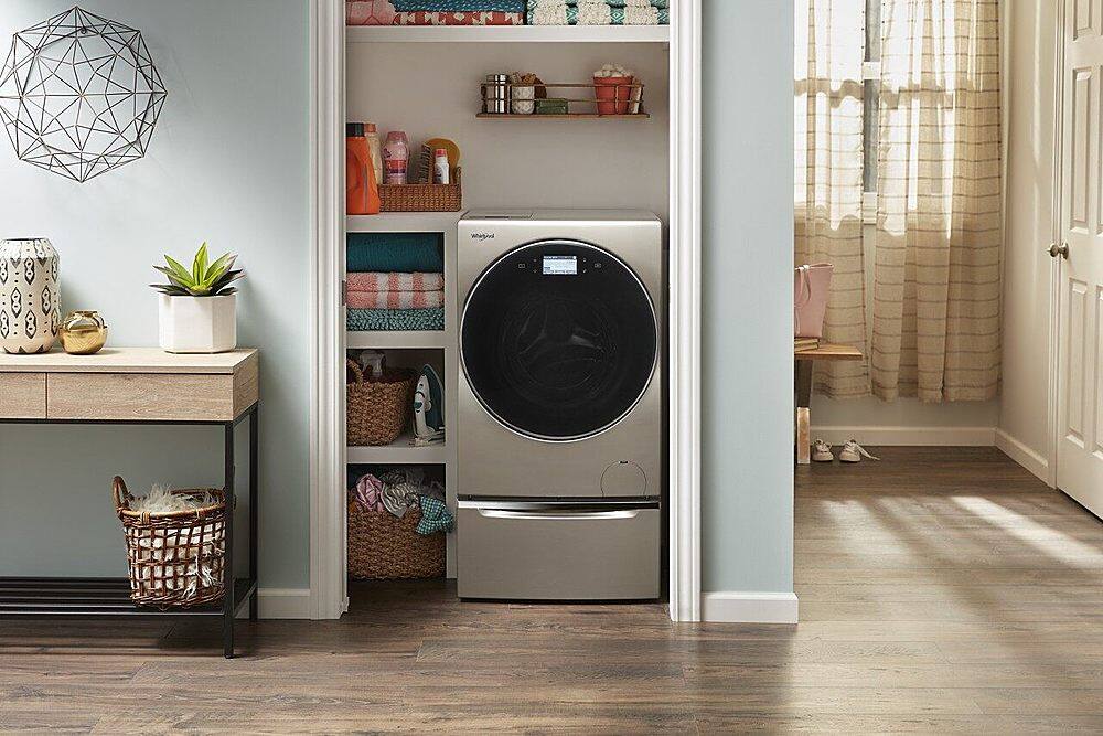 Alt View 20. Whirlpool - 2.8 Cu. Ft. High Efficiency Smart Front Load Washer and Electric Dryer Combo with Load & Go Plus Dispenser - Cashmere.