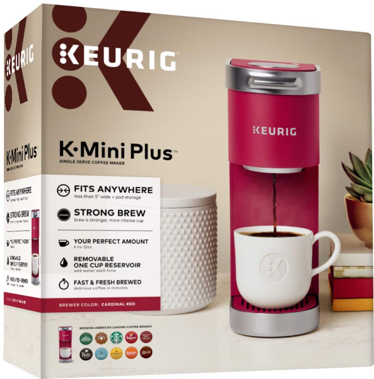 Alt View Zoom 16. Keurig - K-Mini Plus Single Serve K-Cup Pod Coffee Maker - Cardinal Red.