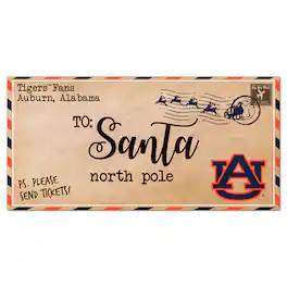 Fan Creations - Auburn Tigers 6'' x 12'' Letter to Santa Sign - Multicolor