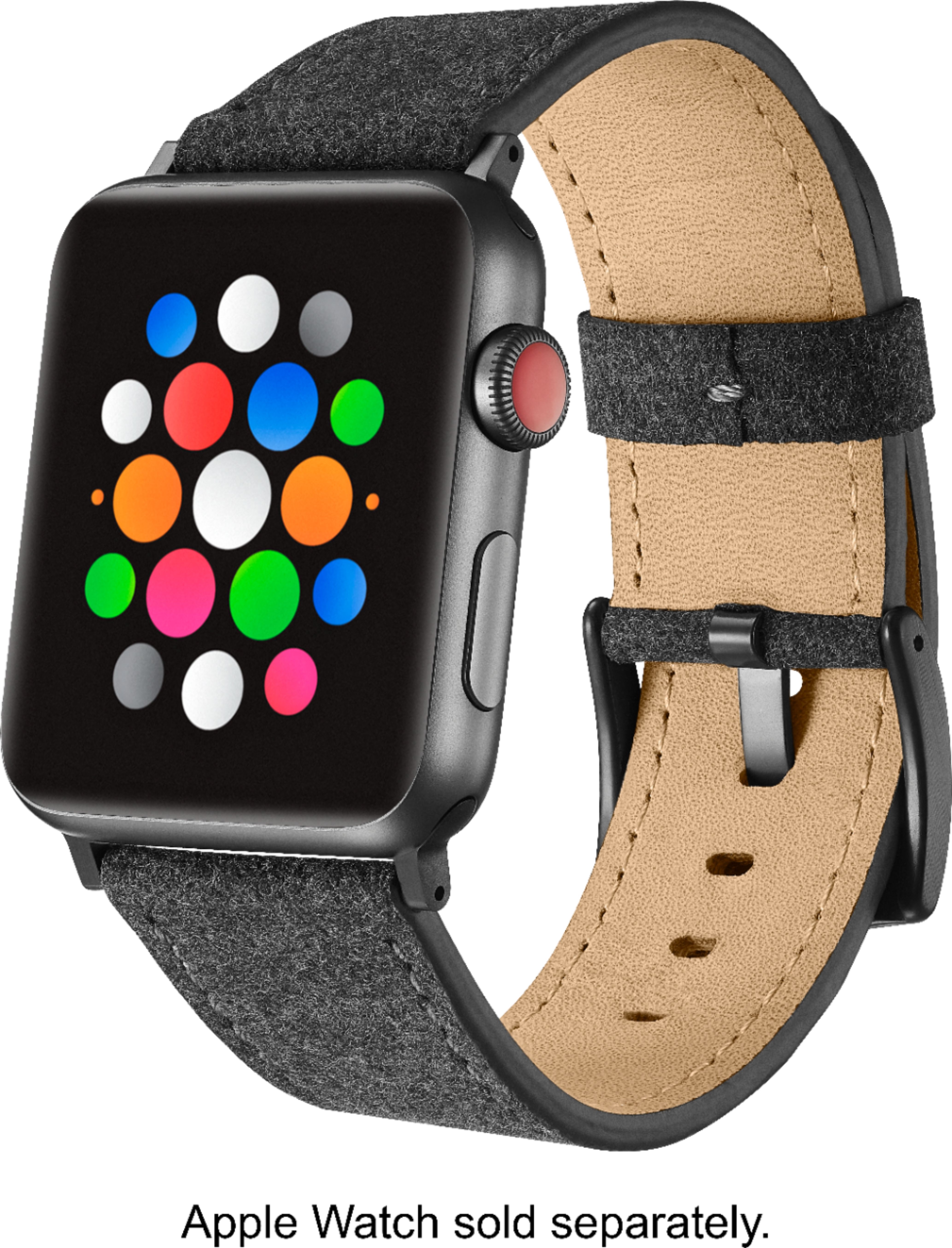 Left View: NEXT - Sport Band DUO Watch Strap for Apple Watch® 42mm and 44mm - Gray/Black