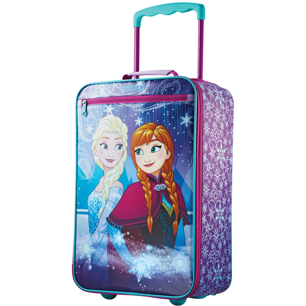 Frozen Elsa Softside Luggage - 17 inch Wheeled Rolling Suitcase Travel  Trolley for Kids 