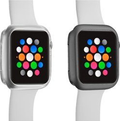 Modal™ - Bumper for Apple Watch™ 44mm (2-Pack) - Clear/Space Gray - Angle_Zoom