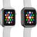 Angle. Modal™ - Bumper for Apple Watch™ 44mm (2-Pack) - Clear/Space Gray.