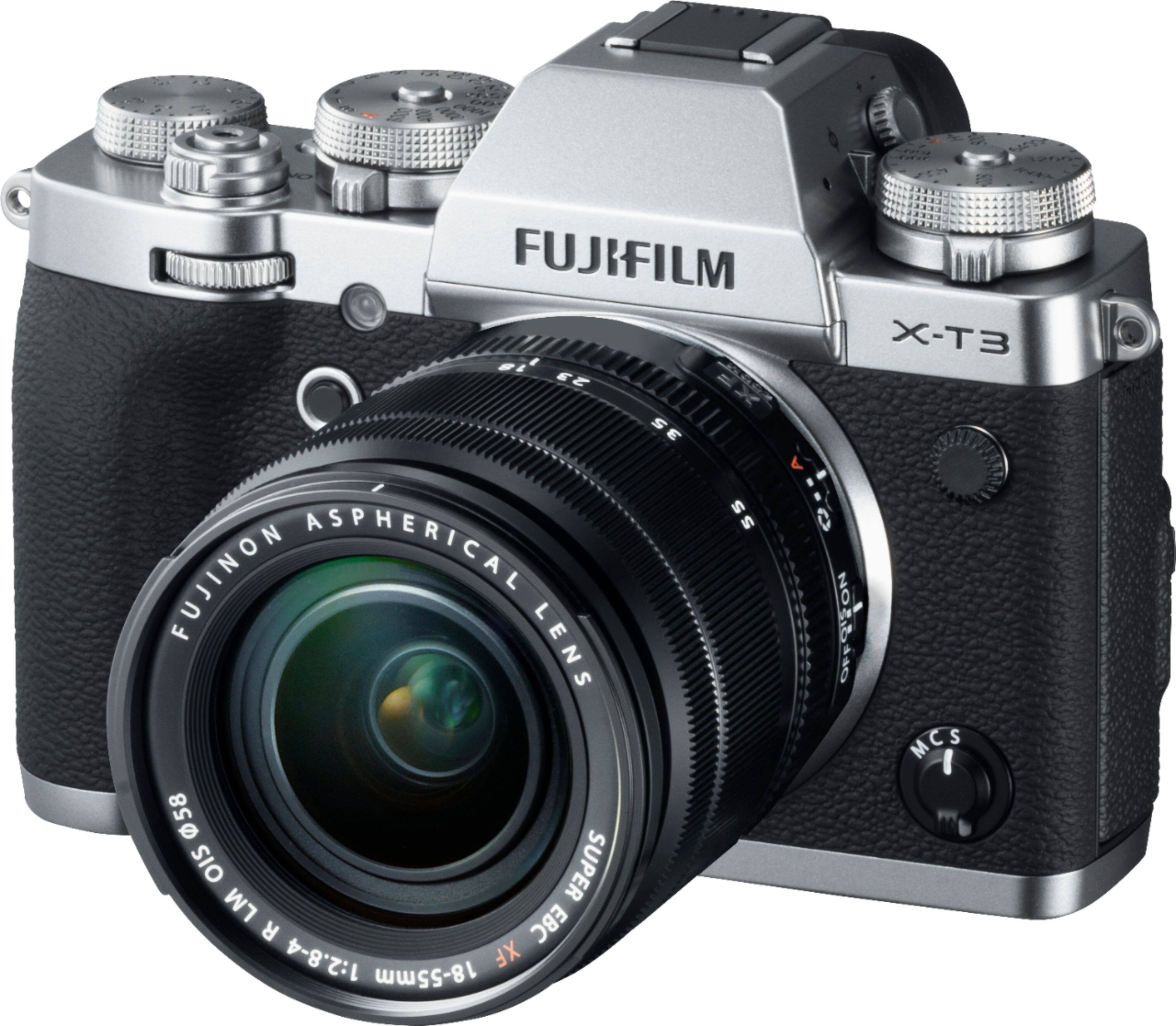 Left View: Fujifilm - X Series X-T3 Mirrorless Camera with XF18-55mm F2.8-4 R LM OIS Lens - Black