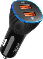 Anker ROAV - SmartCharge 2-Port USB Vehicle Charger - Black - Front_Zoom