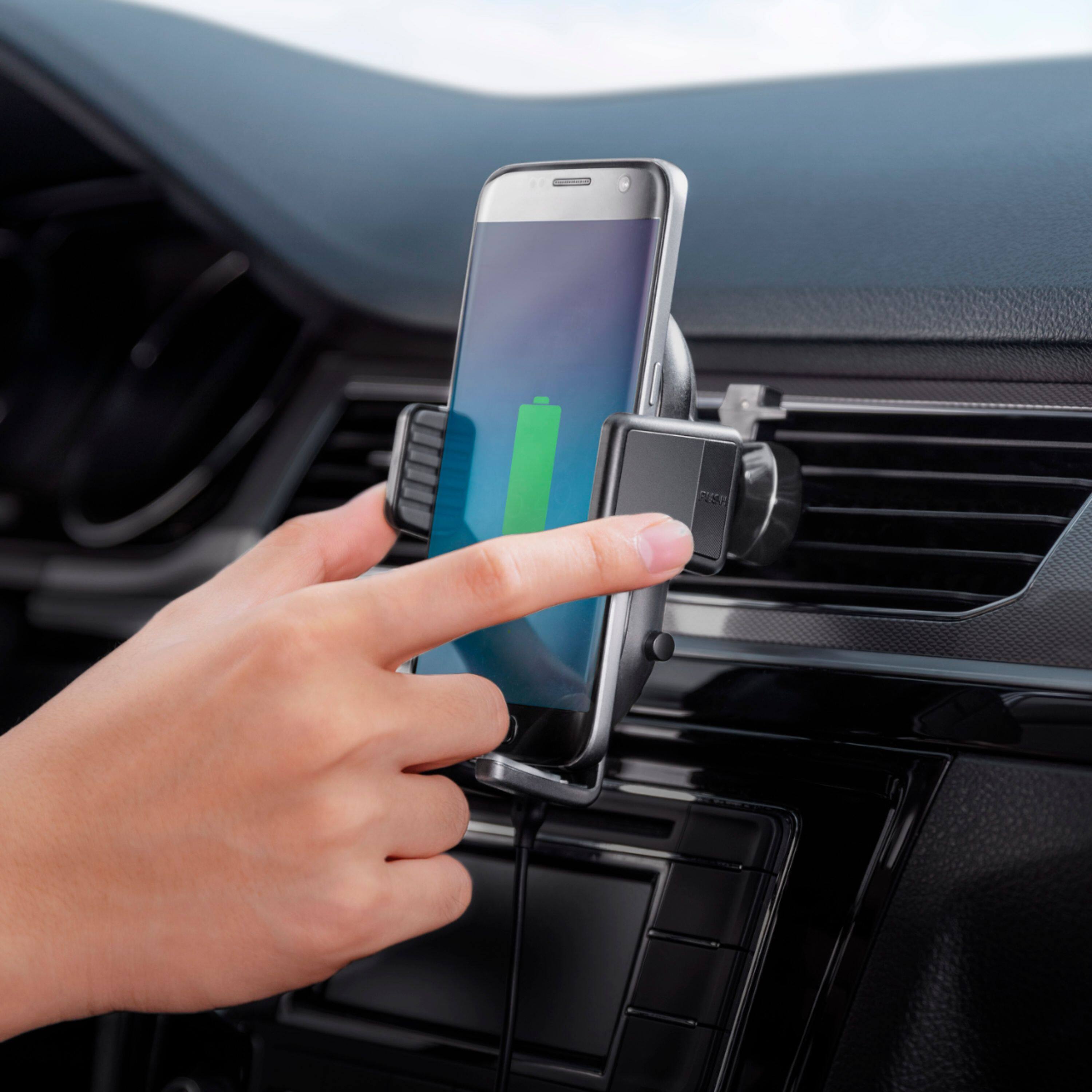 Alt View 15. Anker ROAV - PowerWave Vehicle 10W Qi Certified Wireless Charging Pad for iPhone/Android - Black.