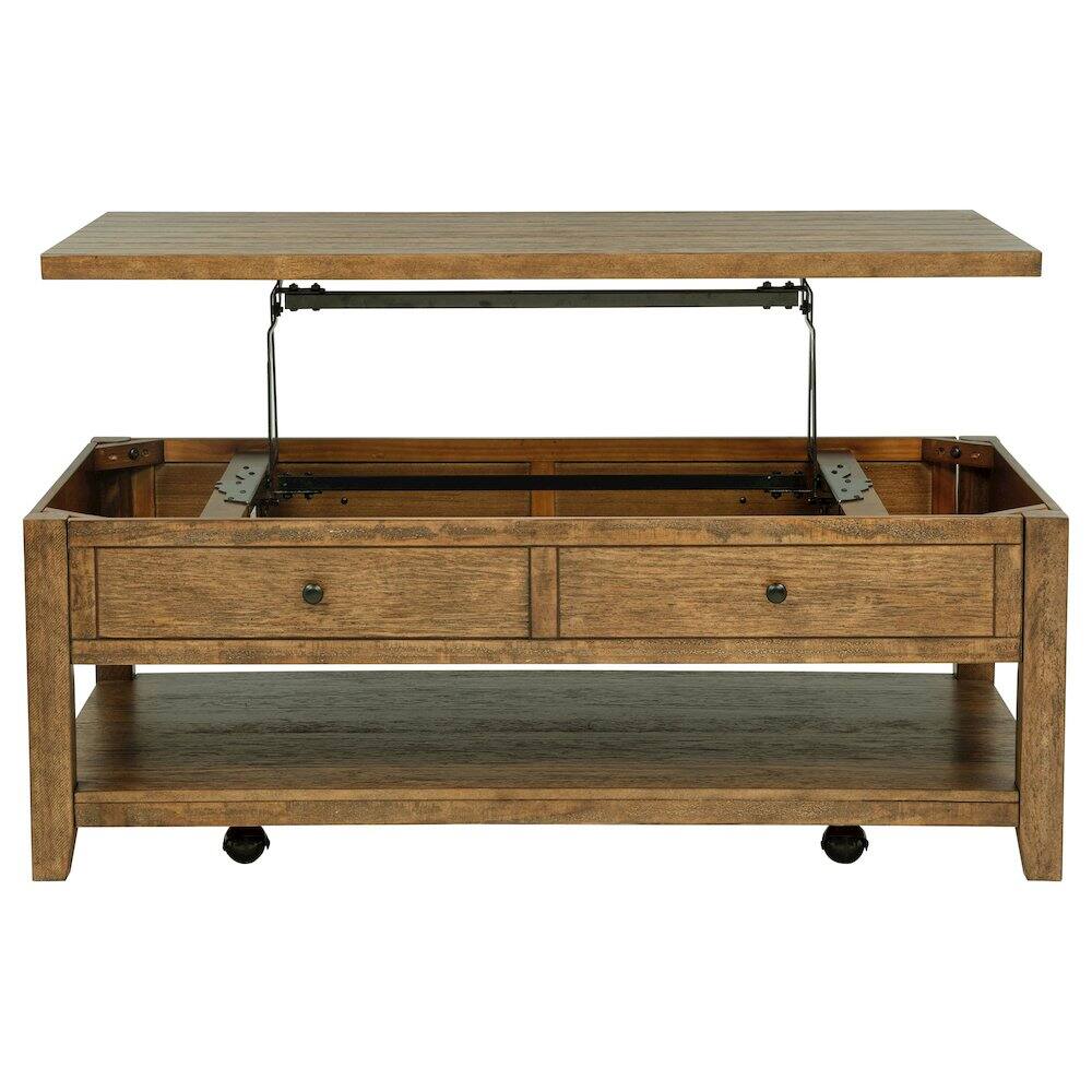 Alt View 2. Coaster Co. of America - Payne 48-inch Mobile Lift Top Coffee Table Distressed Brown - Distressed Brown.