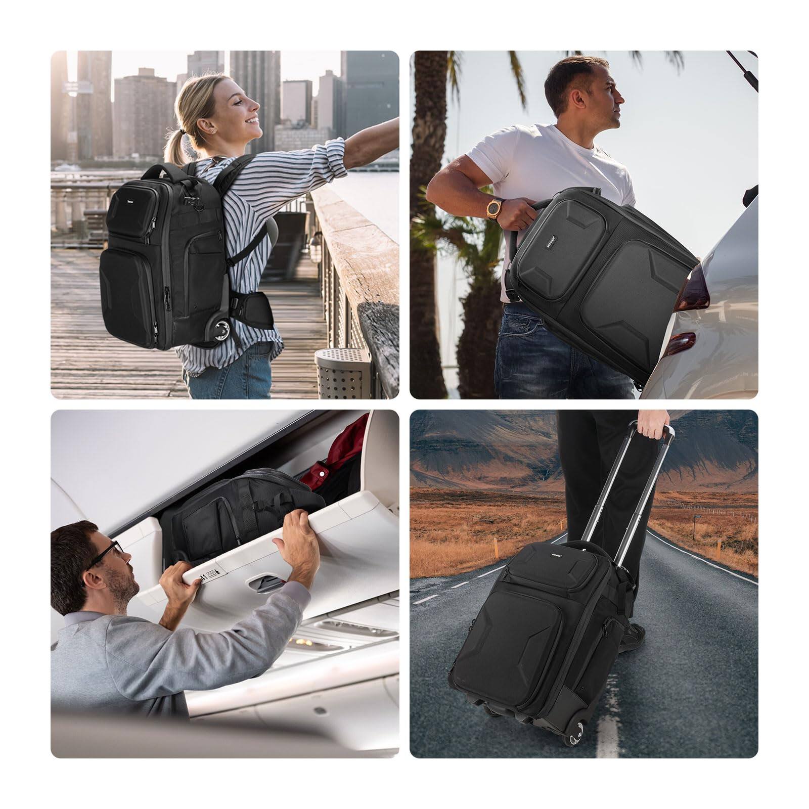 Alt View 5. Neewer - 2-in-1 Camera Roller Bag, Shockproof, Black.