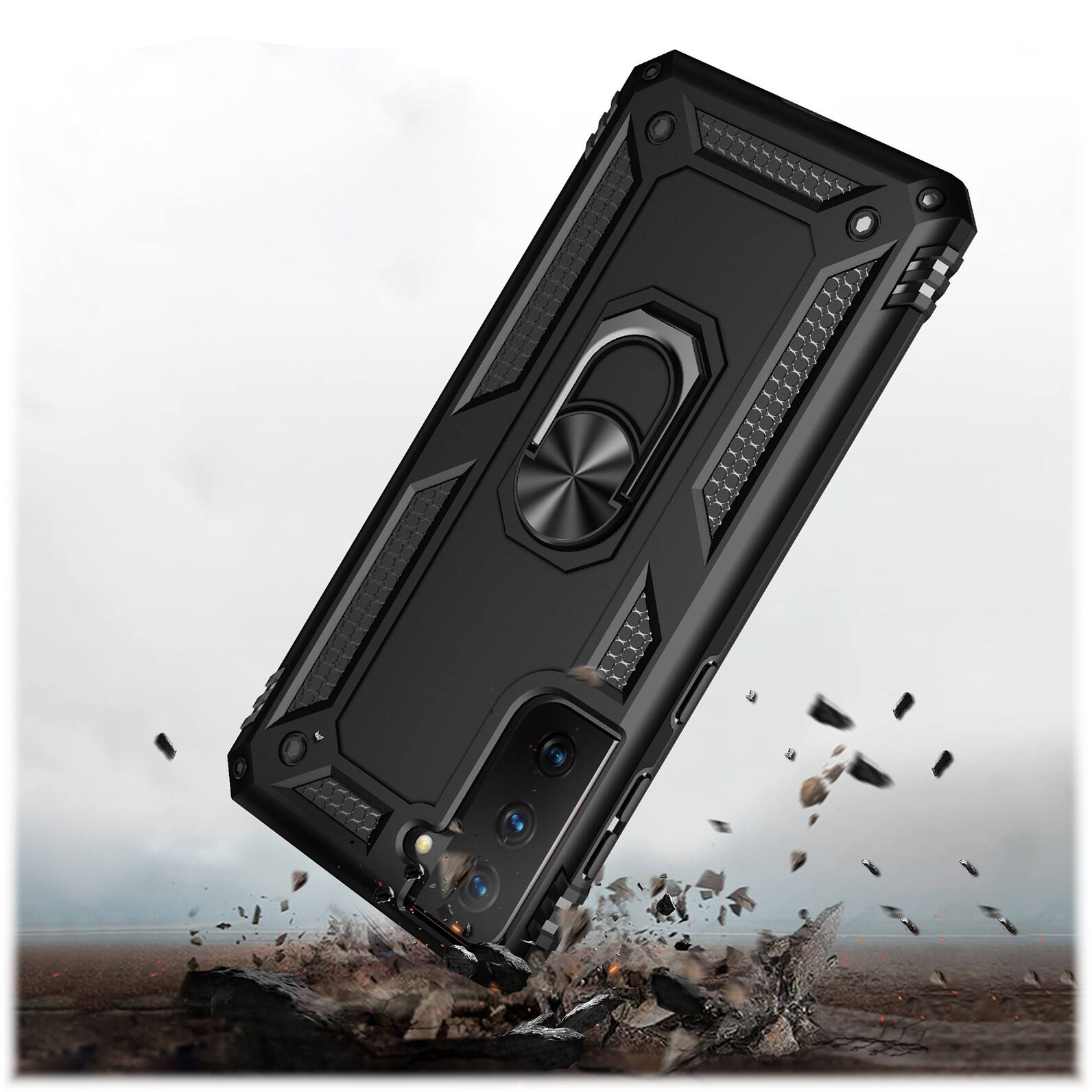 Alt View 13. SaharaCase - Military Kickstand Series Case for Samsung Galaxy S21 FE 5G - Black.