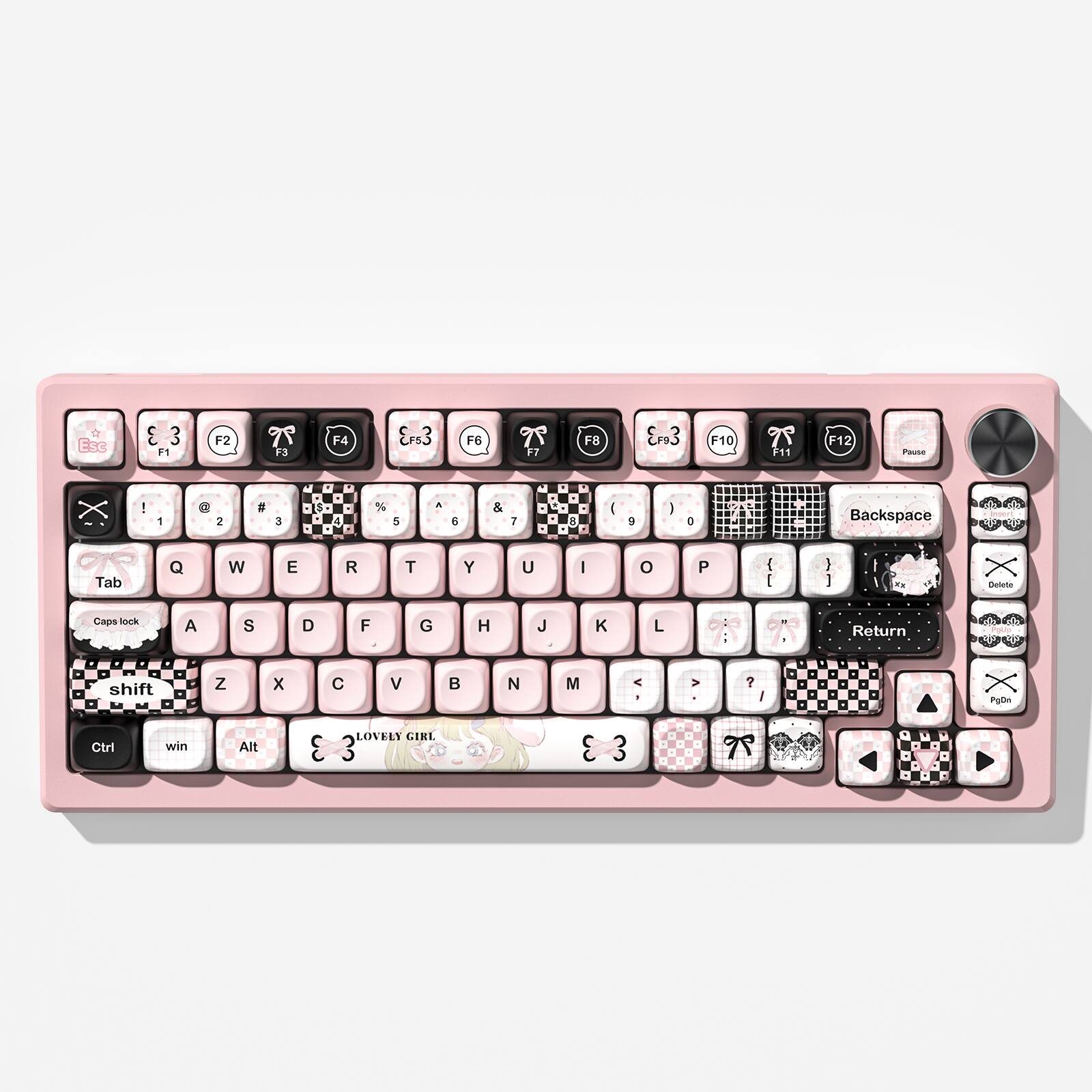 Esc 3 3 F1 F2 F3 F4 F5 F6 F7 F8 F9 F10 F11 F12 Pause - 1 2 3 4 5 6 7 8 9 0 Backspace Tab Q W E R T Y U I O P { } | Delete Caps lock A S D F G H J K L ; ' Return shift Z X C V B N M , . ? / Ctrl win Alt C LOVELY GIRL 3 3