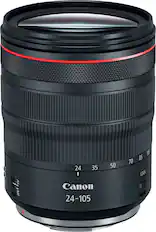 Front. Canon - RF24-105mm F4 L IS USM Standard Zoom for EOS R-Series Cameras - Black.