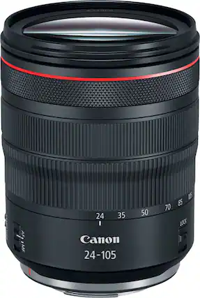 Front. Canon - RF24-105mm F4 L IS USM Standard Zoom for EOS R-Series Cameras - Black.
