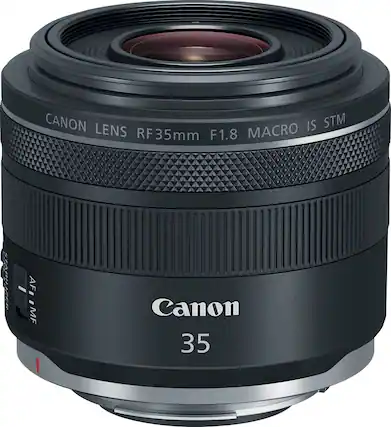 Front. Canon - RF35mm F1.8 Macro IS STM Macro Lens for EOS R-Series Cameras - Black.