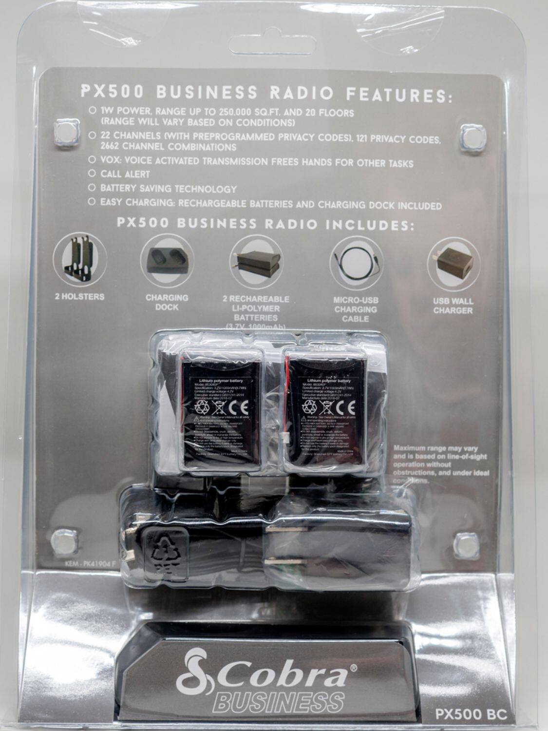 Cobra - Black 22-Channels 2-Way Radios Pro Business Pair