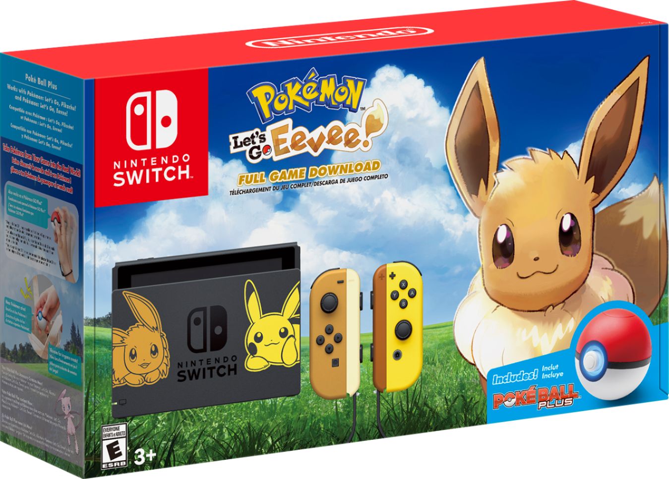 Disclose width Mammoth Nintendo Switch Pikachu & Eevee Edition with Pokémon: Let's Go, Eevee! +  Poké Ball Plus HACSKFALG - Best Buy
