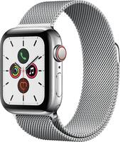 Apple - Apple Watch Series 5 (GPS + Cellular) 40mm Stainless Steel Case with Stainless Steel Milanese Loop - Stainless Steel (Verizon) - Front_Zoom