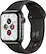 Front. Apple - Apple Watch Series 5 (GPS + Cellular) 40mm Stainless Steel Case with Black Sport Band - Space Black Stainless Steel.