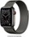 Front Zoom. Apple Watch Series 6 (GPS + Cellular) 40mm Graphite Stainless Steel Case with Graphite Milanese Loop - Space Gray (Verizon).