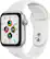 Front. Apple - Apple Watch SE (GPS + Cellular) 40mm Silver Aluminum Case with White Sport Band - Silver.