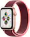 Front. Apple - Apple Watch SE (1st Generation, GPS + Cellular) 44mm Aluminum Case with Plum Sport Loop - Gold.