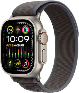 GSRF Apple Watch Ultra 2 (GPS + Cellular) 49mm Titanium Case with Blue/Black Trail Loop with Blood Oxygen - M/L - Titanium (Verizon) - (2023)