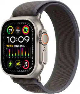 GSRF Apple Watch Ultra 2 (GPS + Cellular) 49mm Titanium Case with Blue/Black Trail Loop with Blood Oxygen - S/M - Titanium (Verizon) - (2023)