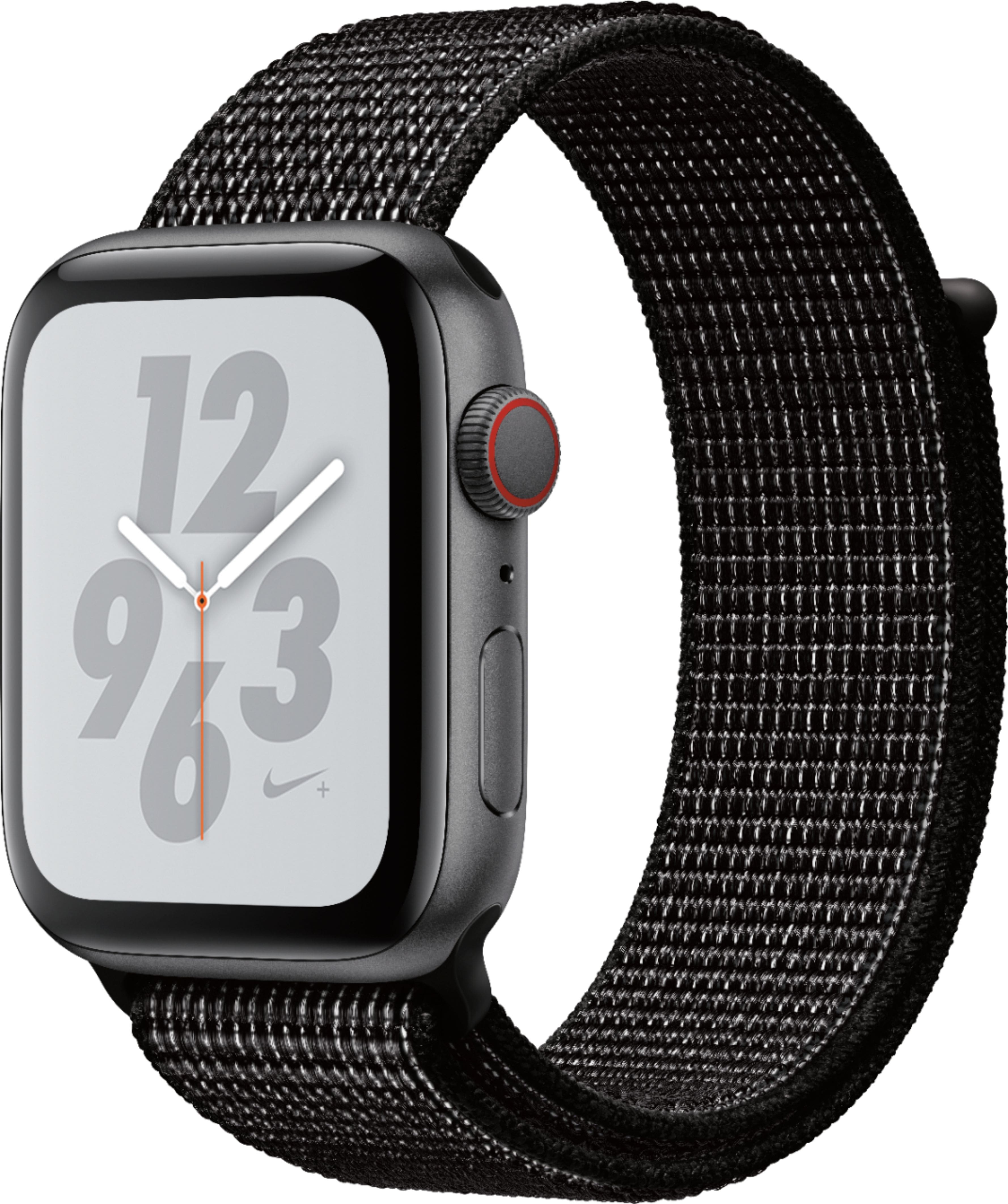 Best Buy: Apple Watch Nike+ Series 4 (GPS + Cellular) 44mm Space Gray  Aluminum Case with Black Nike Sport Loop Space Gray Aluminum (Verizon)  MTXD2LL/A