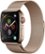 Left. Apple - Apple Watch Series 4 (GPS + Cellular) 44mm Gold Stainless Steel Case with Gold Milanese Loop.
