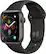 Left. Apple - Apple Watch Series 4 (GPS + Cellular) 40mm Space Gray Aluminum Case with Black Sport Band.