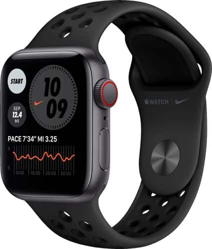 Apple Watch Nike SE (GPS + Cellular) 40mm Space Gray Aluminum Case with Anthracite/Black Nike Sport Band - Space Gray (Verizon)