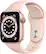 Front. Apple - Apple Watch Series 6 (GPS + Cellular) 40mm Gold Aluminum Case with Pink Sand Sport Band - Gold.