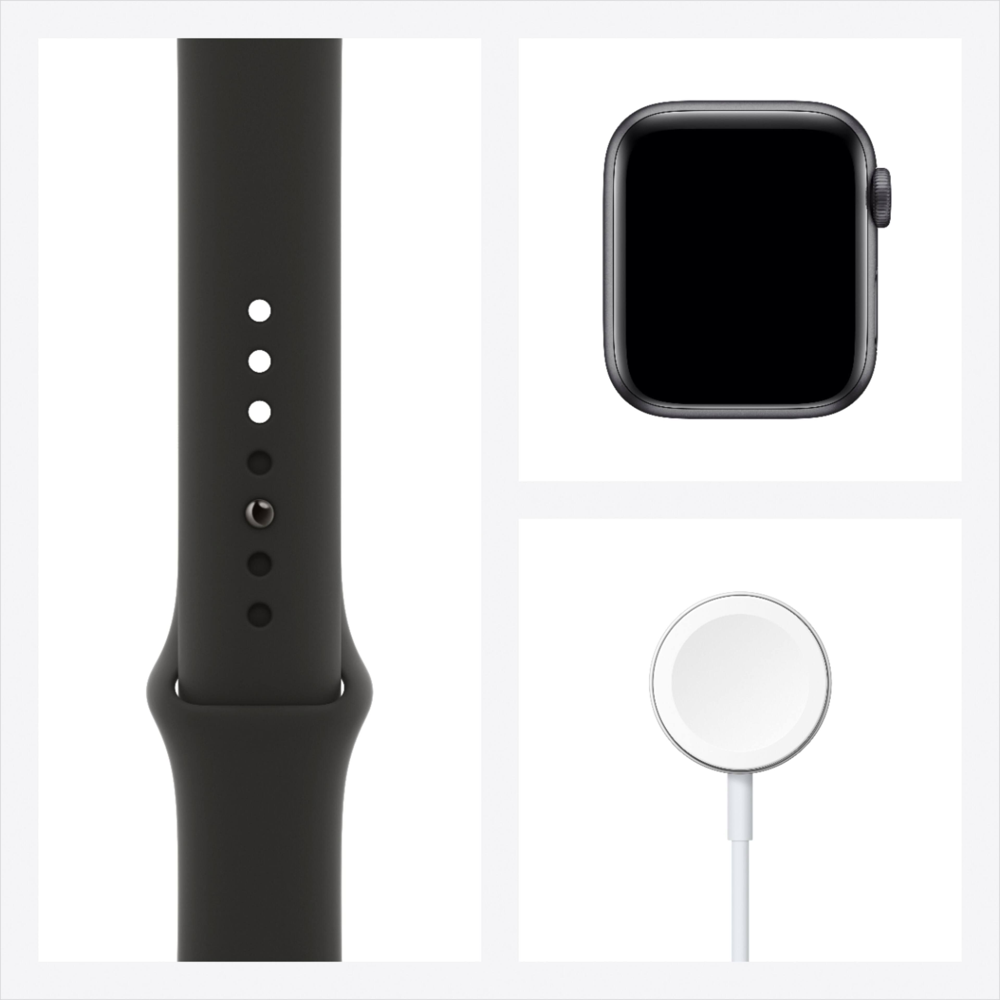 Alt View 15. Apple - Apple Watch Series 6 (GPS + Cellular) 40mm Space Gray Aluminum Case with Black Sport Band - Space Gray.
