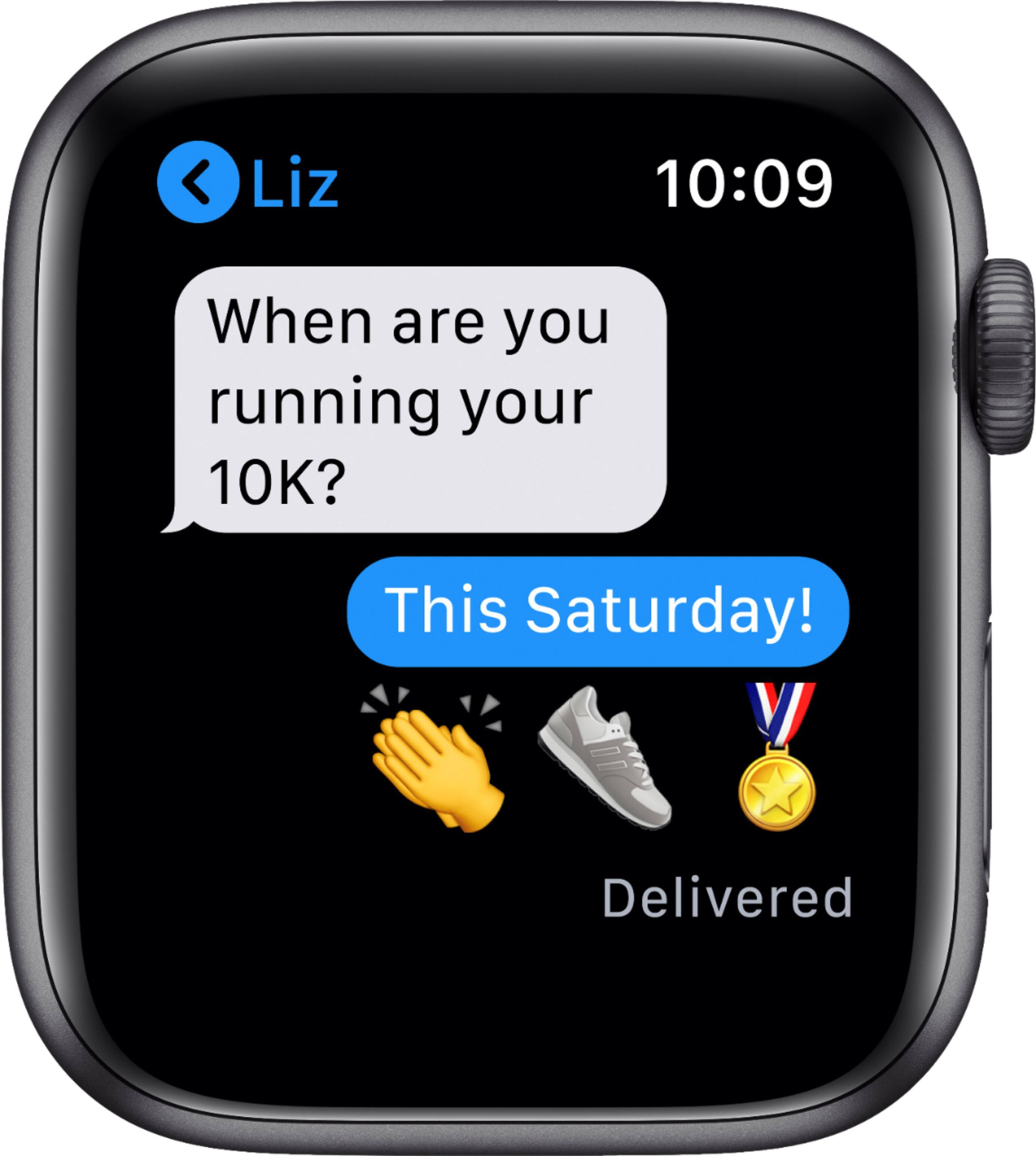 Alt View 14. Apple - Apple Watch Series 6 (GPS + Cellular) 44mm Aluminum Case with Black Sport Band - Space Gray.