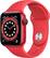 Front. Apple - Apple Watch Series 6 (GPS + Cellular) 44mm Aluminum Case with Red Sport Band - (PRODUCT)RED.
