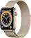 Front. Apple - Apple Watch Series 6 (GPS + Cellular) 44mm Stainless Steel Case with Gold Milanese Loop - Gold.