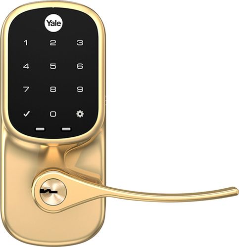 Yale - Assure Smart Touchscreen Lock and Lever with Wi-Fi and Bluetooth - Polished Brass