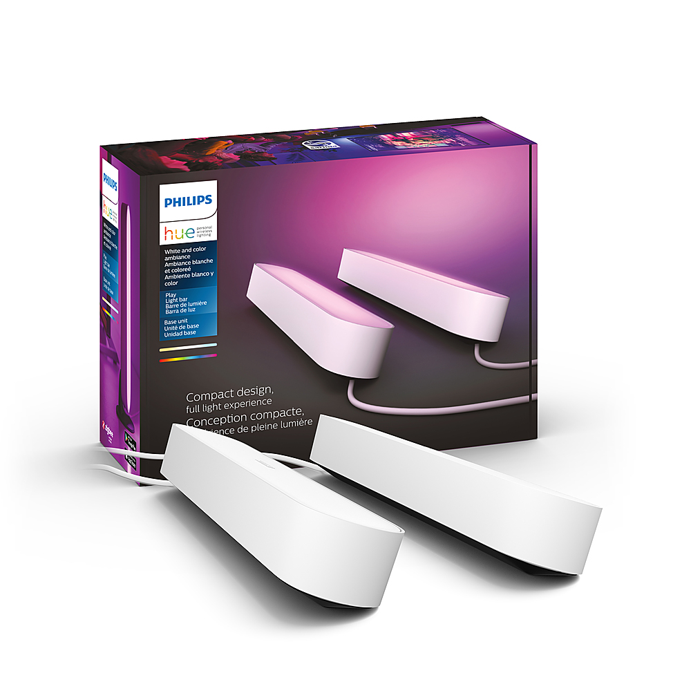 Black 2-Pack OPEN BOX Details about   Philips Hue Play White & Color Ambiance LED Light 